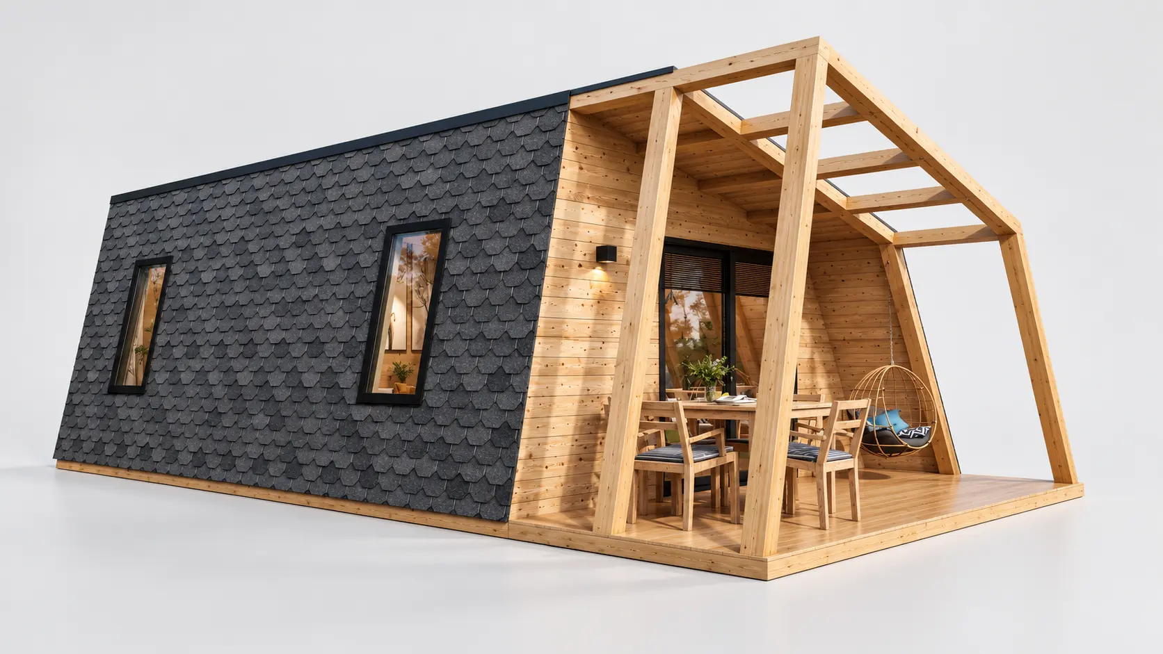ZALA Glamping Pod clean studio rear view